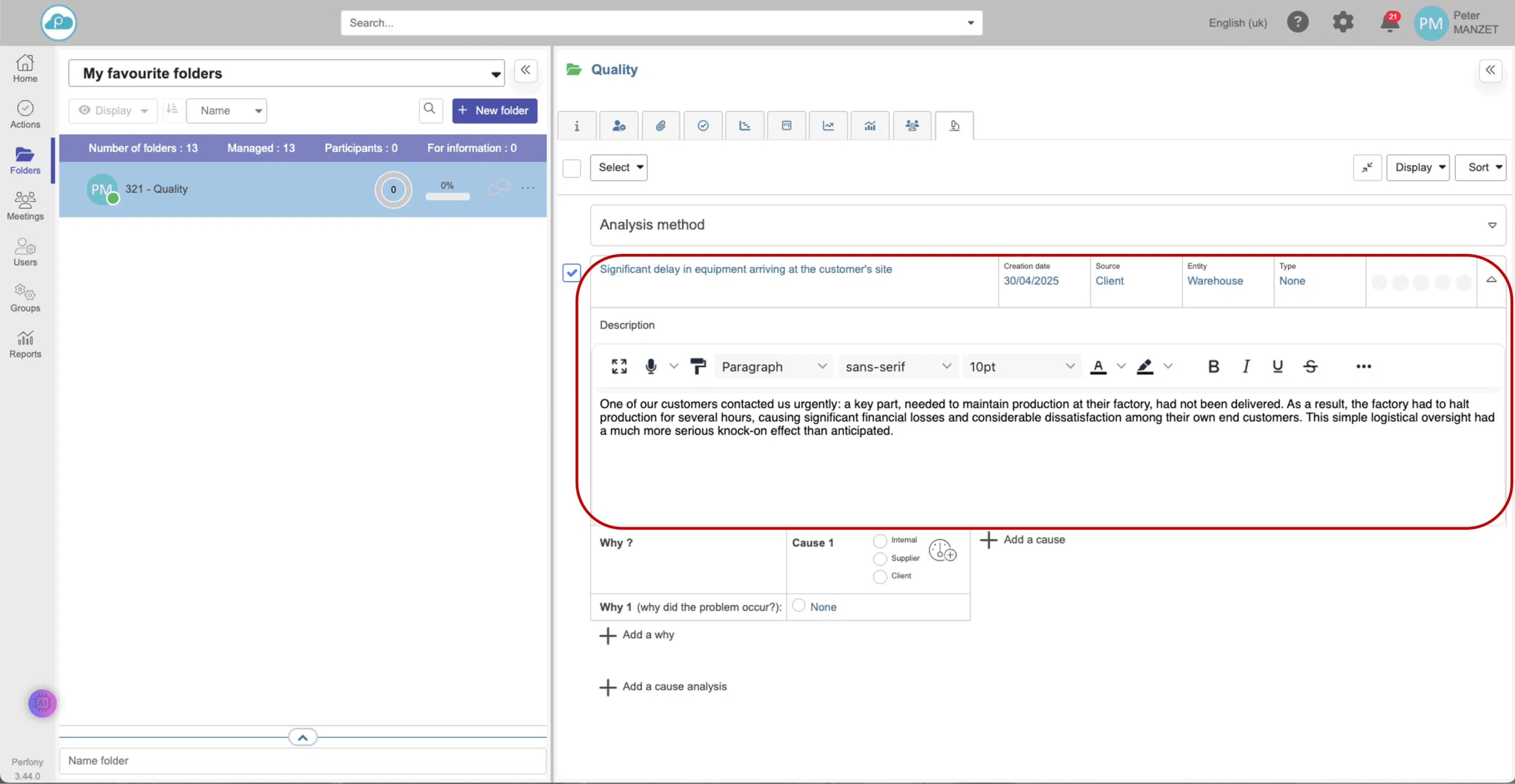 Perfony – data from a NC